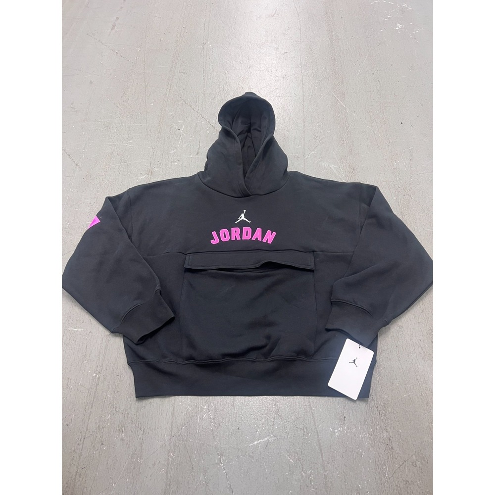 Nike Air Jordan Hoodie Kids‎ L 12-13 Years Black Graphic Long Sleeve Winter NWT